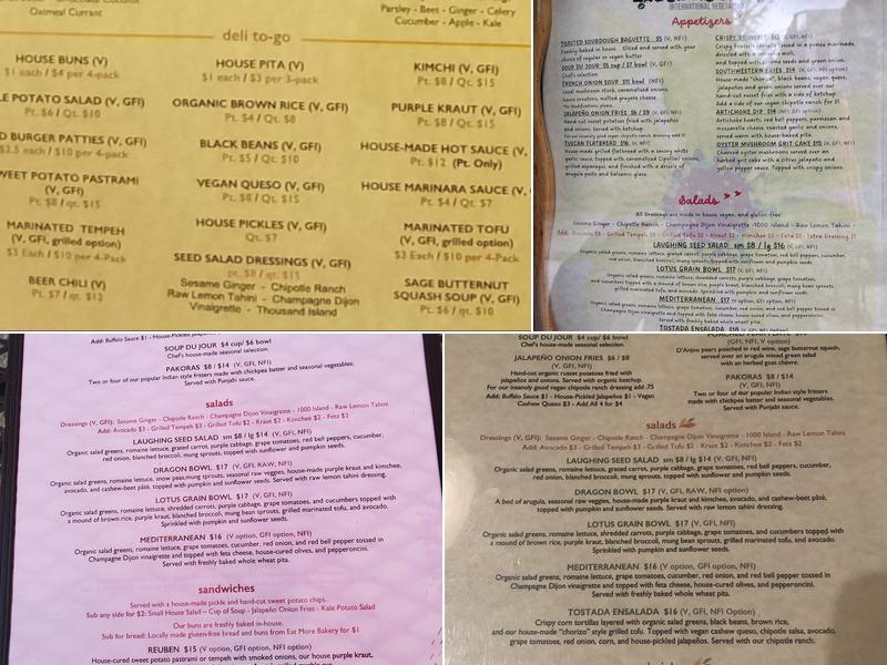 Laughing Seed Cafe Menu