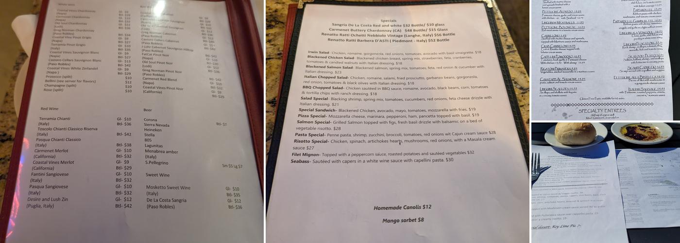 Capriccio Menu