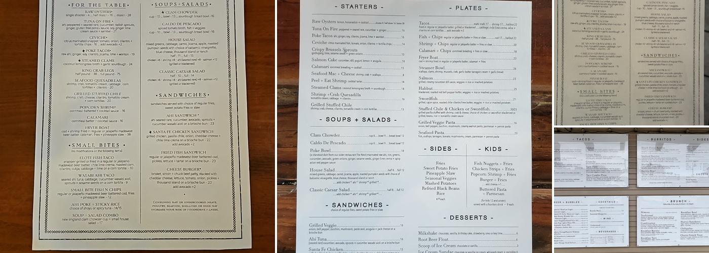 Eric Ericsson’s Fish Co Menu