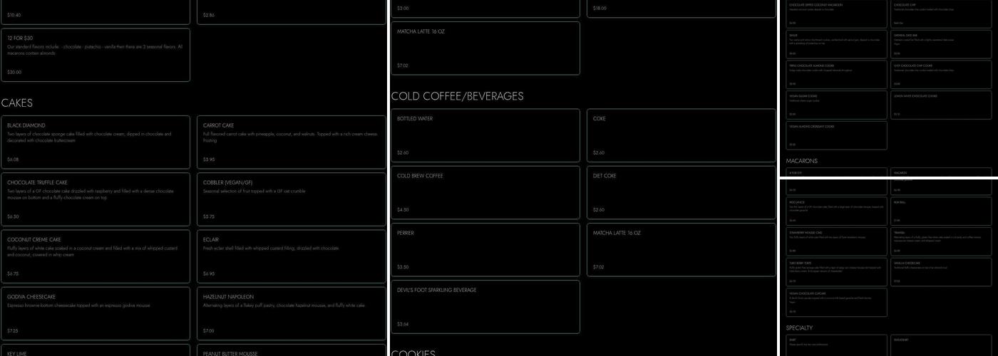 Old Europe Pastries Menu