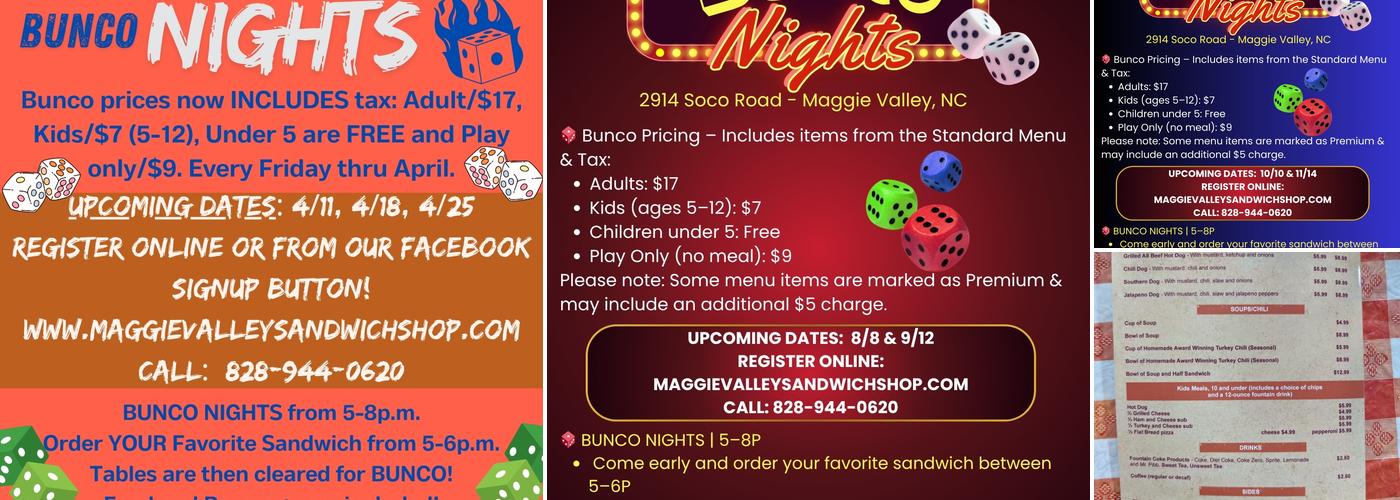 Maggie Valley Sandwich Shop Menu