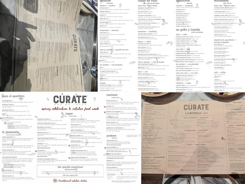 Cúrate Menu