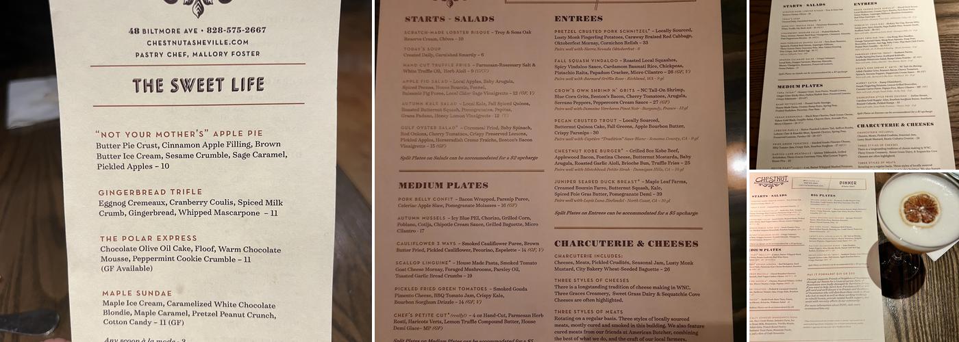 Chestnut Menu