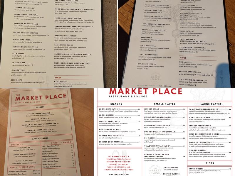 The Market Place Menu