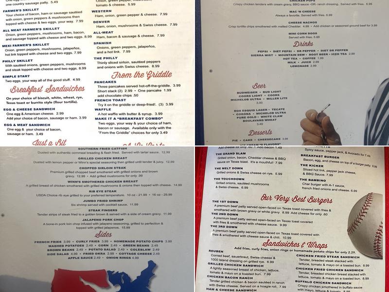 Winn's Sports Cafe & Grill Menu