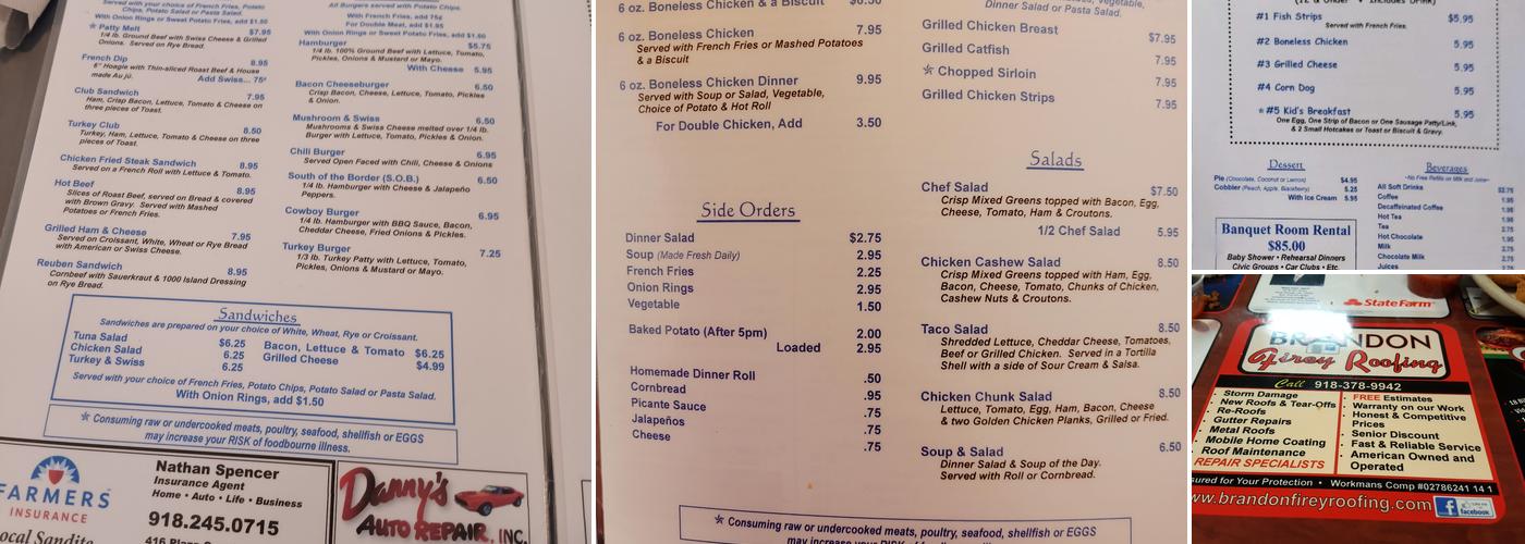 Crescent Cafe Menu
