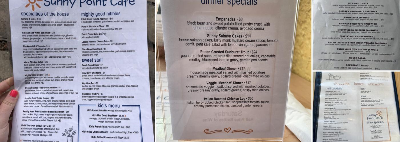 Sunny Point Cafe Menu