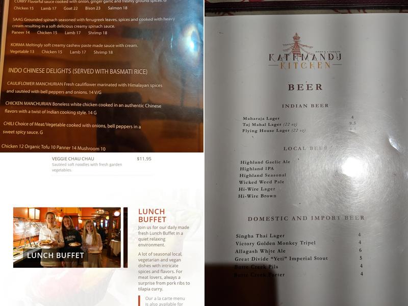 Kathmandu Kitchen Menu