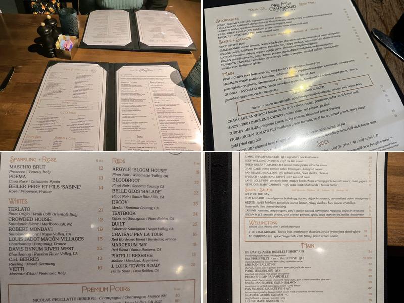 The Chalkboard Kitchen + Bar Menu