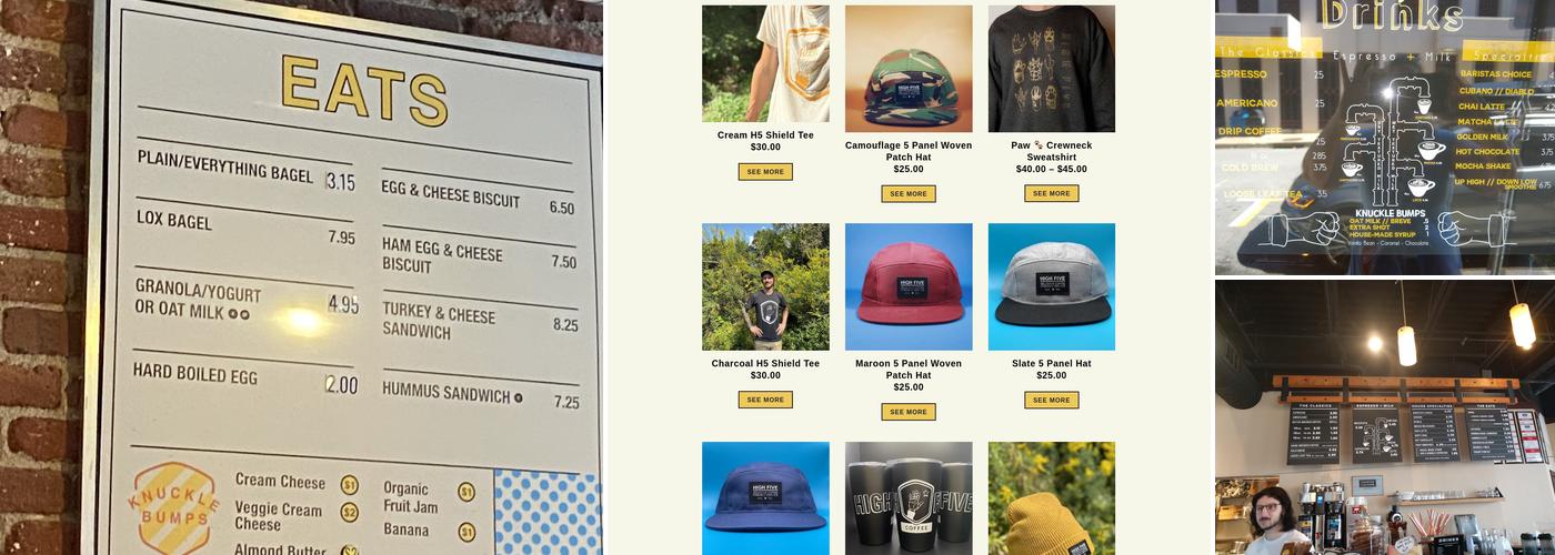 High Five Coffee Menu