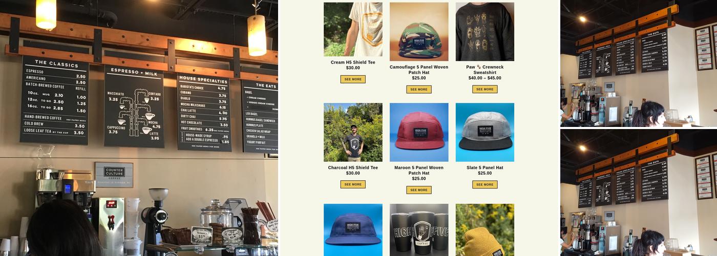 High Five Coffee Menu