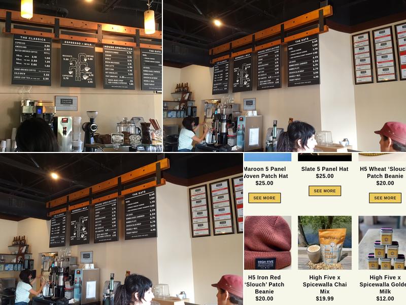 High Five Coffee Menu
