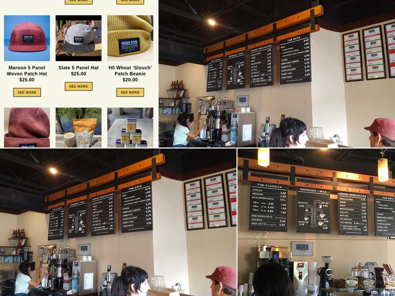 High Five Coffee Menu
