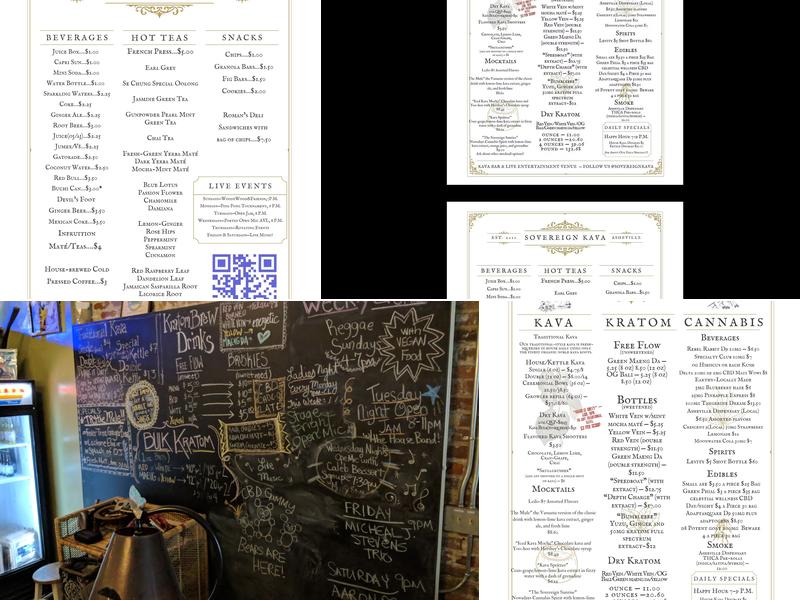Sovereign Kava Bar Menu