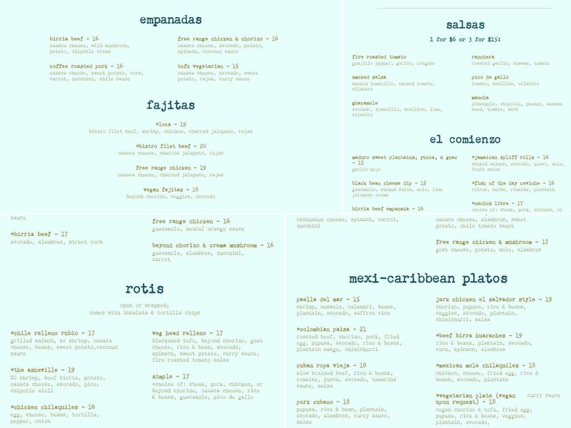 Salsa's Menu