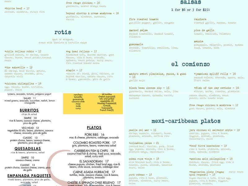 Salsa's Menu
