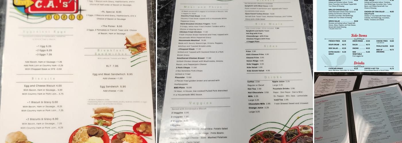 CA's Diner Menu