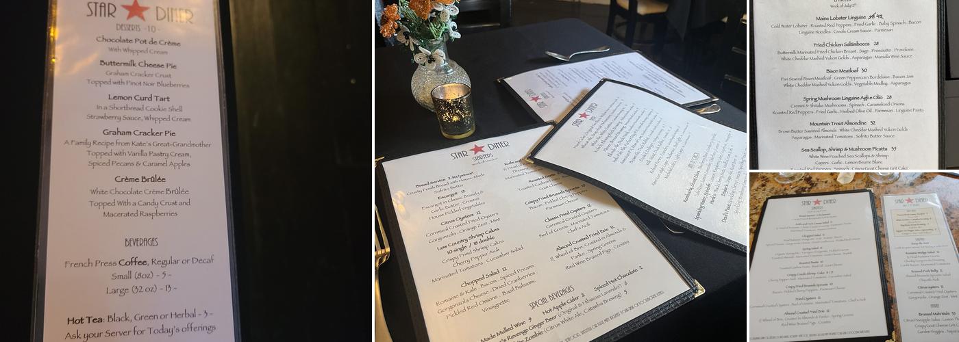 Star Diner Menu