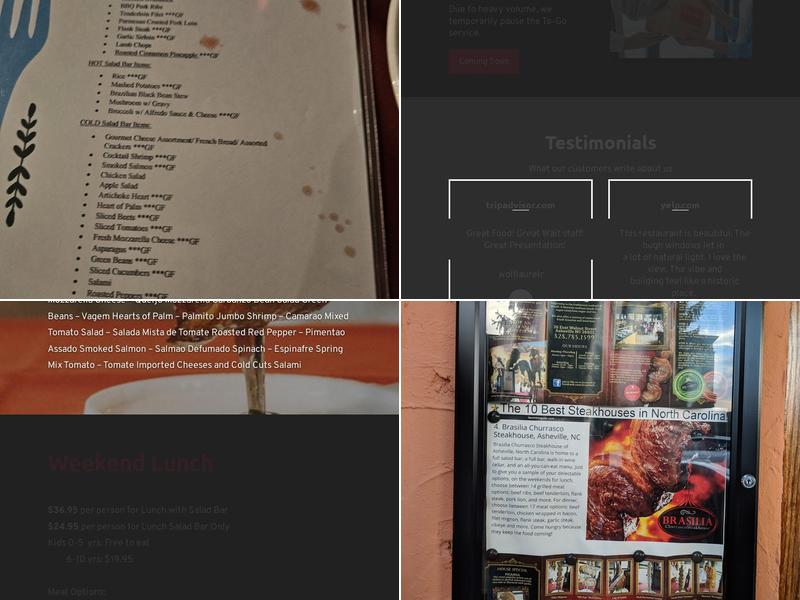 Brasilia Churrasco Steakhouse Menu