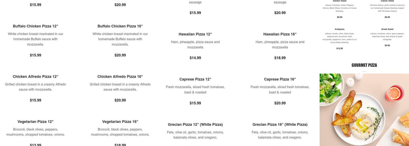 VIPizza Cramerton Menu