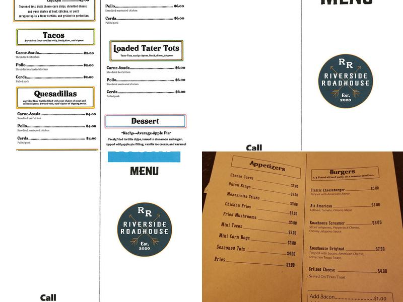 Riverside Roadhouse Menu
