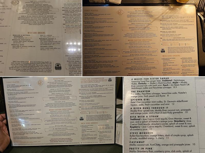 Webb Custom Kitchen Menu