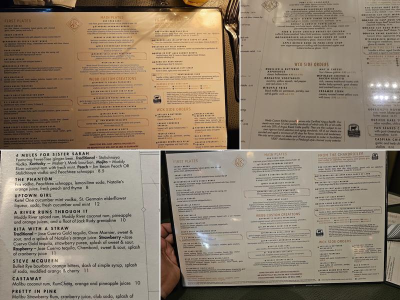Webb Custom Kitchen Menu