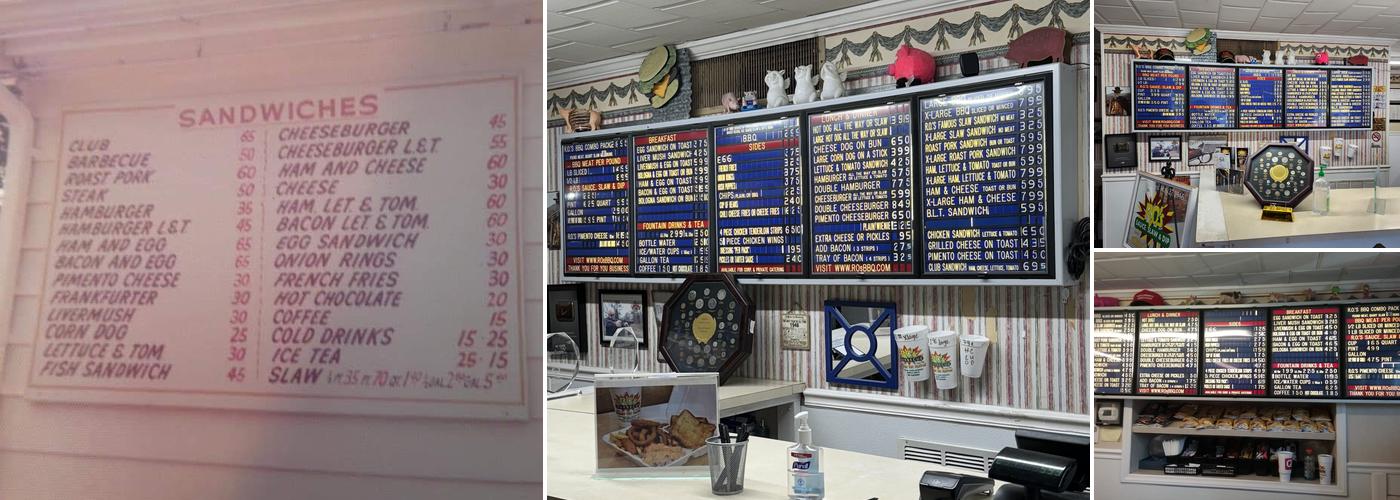 R.O.'s Bar-B-Cue Menu