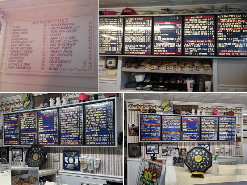 R.O.'s Bar-B-Cue Menu