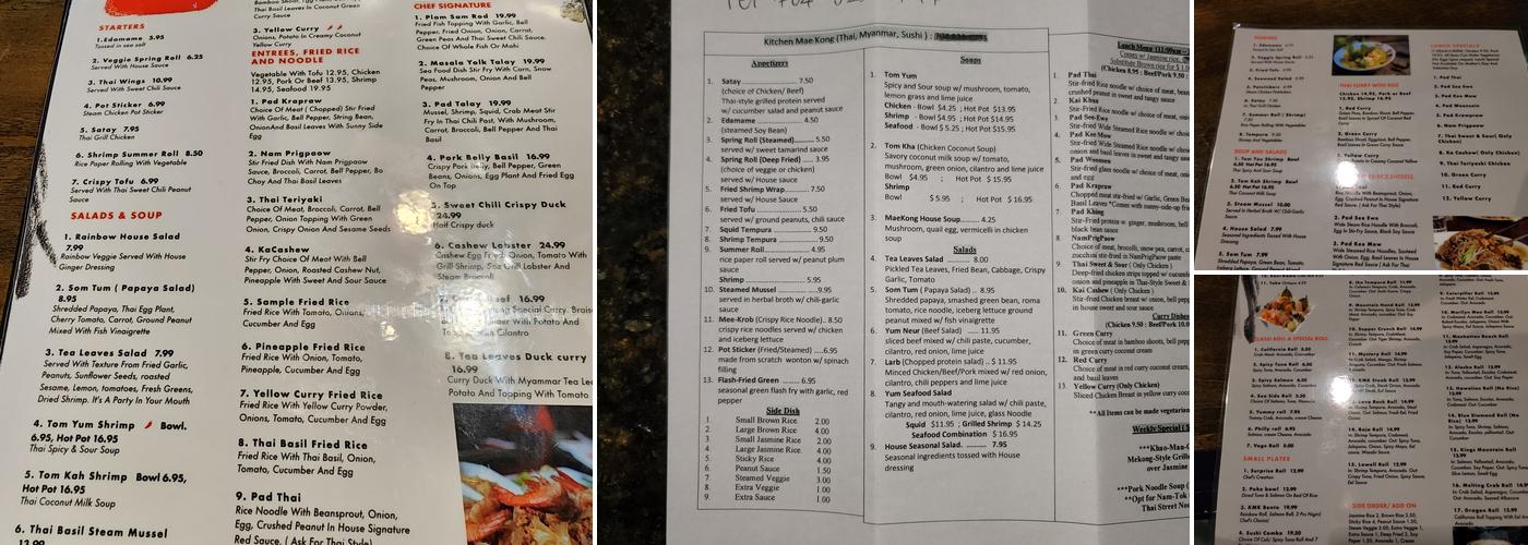 Kitchen Mae Kong Menu