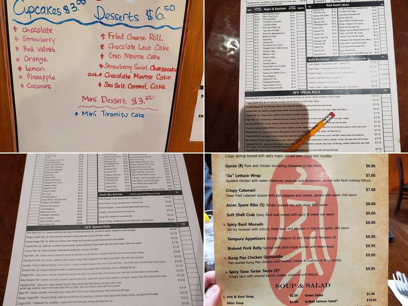 JIA Asian Fusion & Sushi Bar Menu