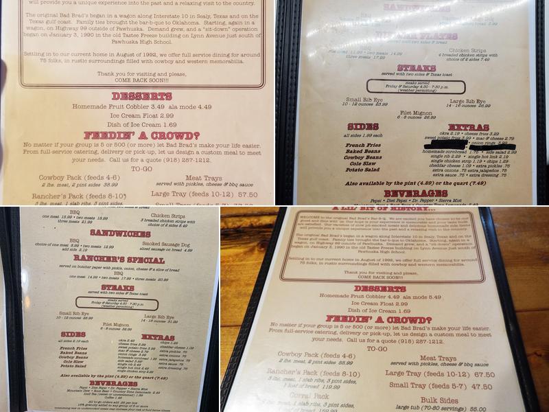 Bad Brad's Bar-B-Q Menu