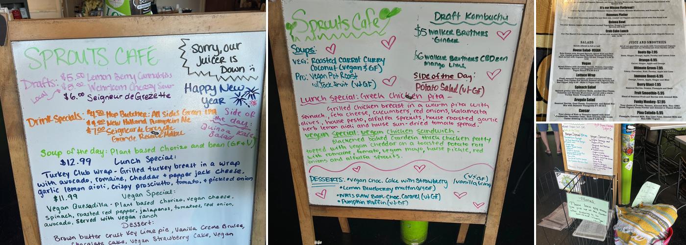 Sprouts Cafe Menu