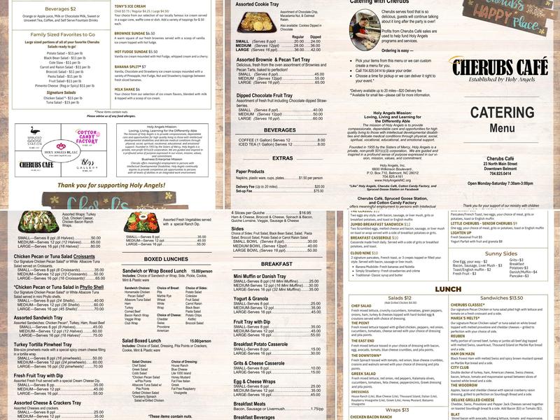 Cherubs Cafe Menu