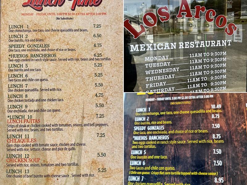 Los Arcos Menu