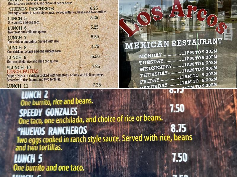 Los Arcos Menu