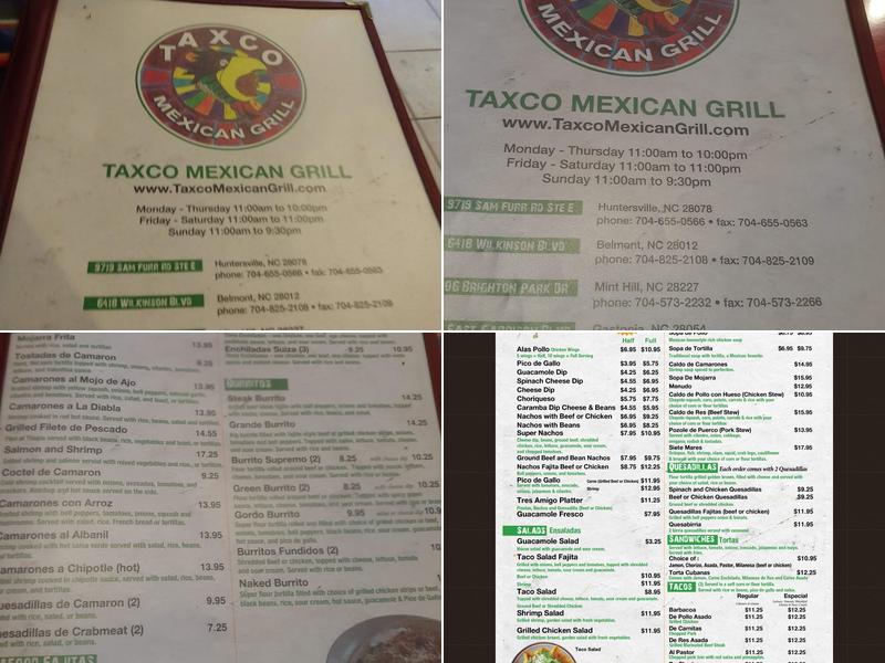 Taxco Mexican Grill Menu
