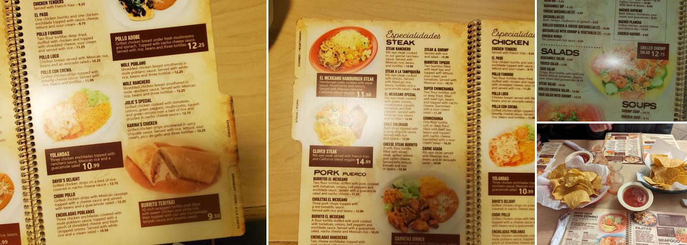 El Mexicano Menu