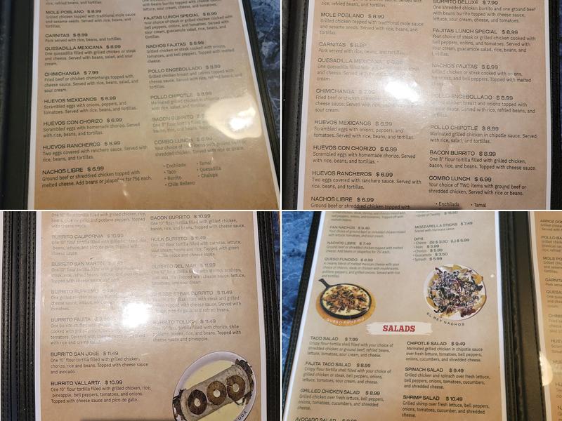 El Rey Mexican Restaurant Menu