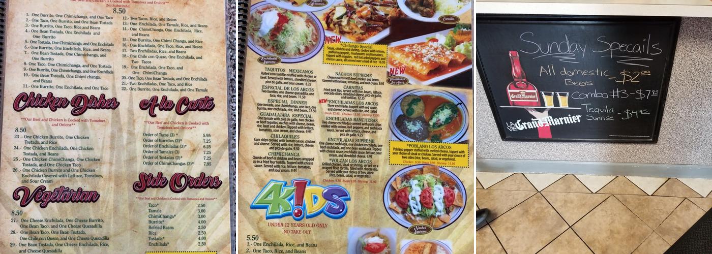 Los Arcos Menu