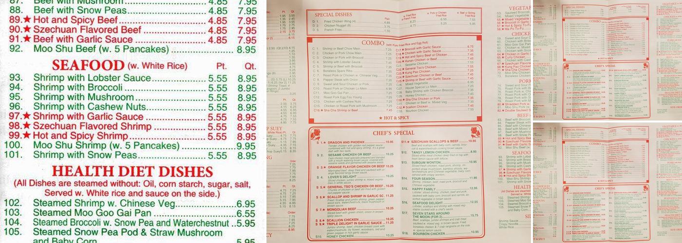 China Two Menu