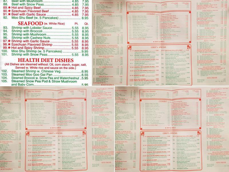 China Two Menu