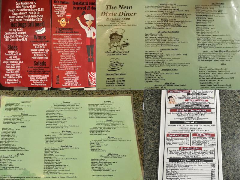 Dixie Diner Menu