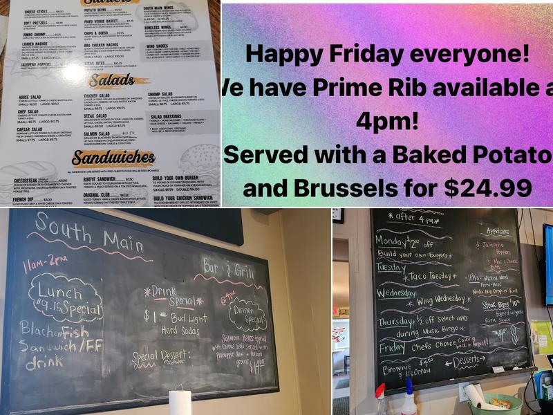 South Main Bar & Grill Menu