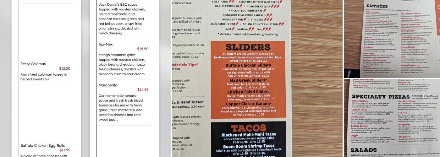 Copper Premium Pub Menu