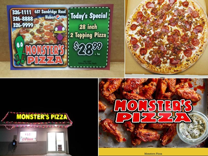 Monster's Pizza 637 Sand Ridge Rd, Hubert