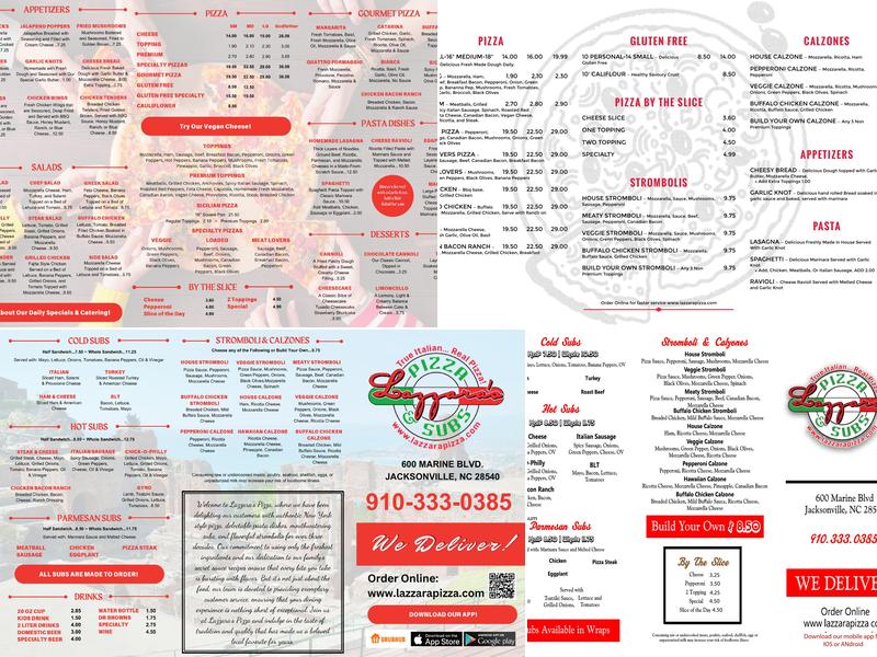 Lazzara's Pizza & Subs Menu
