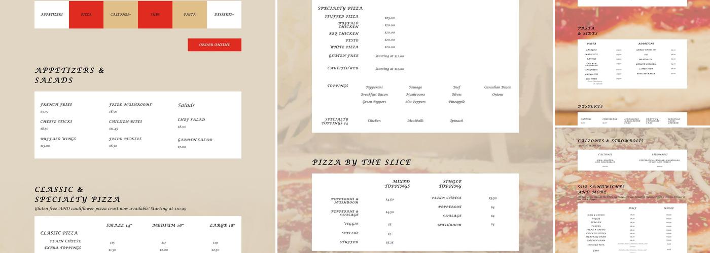 Michaelangelo's Menu