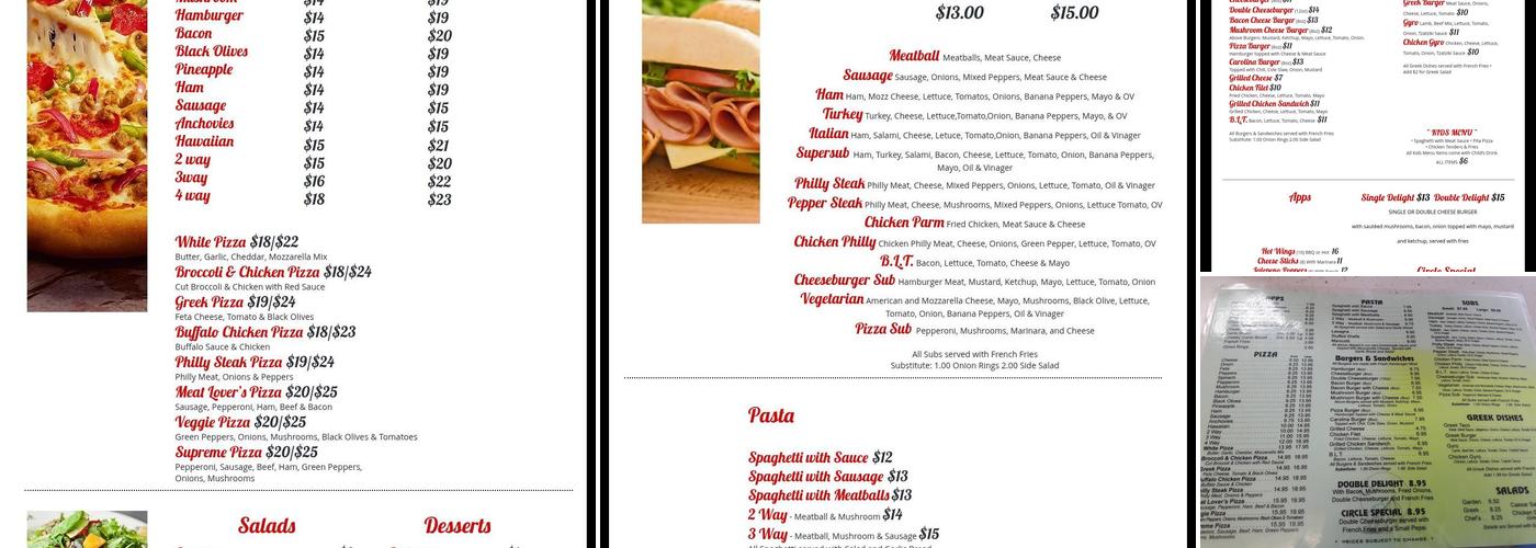 Circle Pizza and Subs Menu