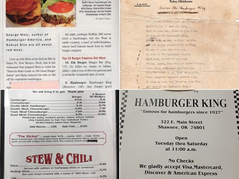 Hamburger King Menu